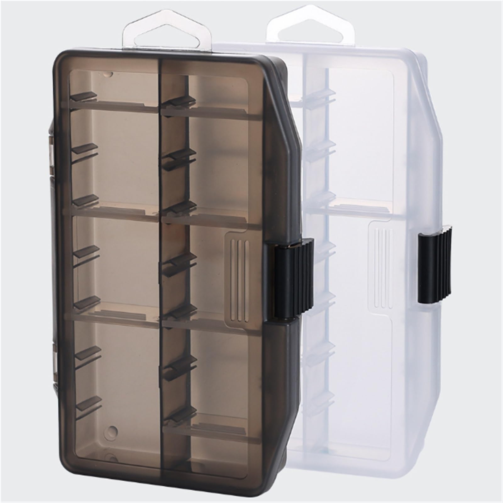 Caja De Pesca Resistente Caja De Aparejos, Caja Organizadora De Pesca, Bandeja De Aparejos, Caja De Almacenamiento De Plástico Transparente Con Divisores Caja De Pesca Almacenar(Black)