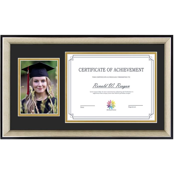 Buy MBC MAT BOARD CENTER, 11x19.5 Diploma Picture Frame with Black/Gold