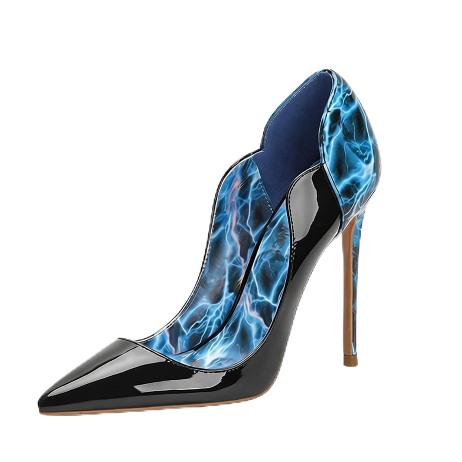 Zapatos de tacón Alto de Mujer de Moda Cuero Lacado 12CM Sexy Stilettos