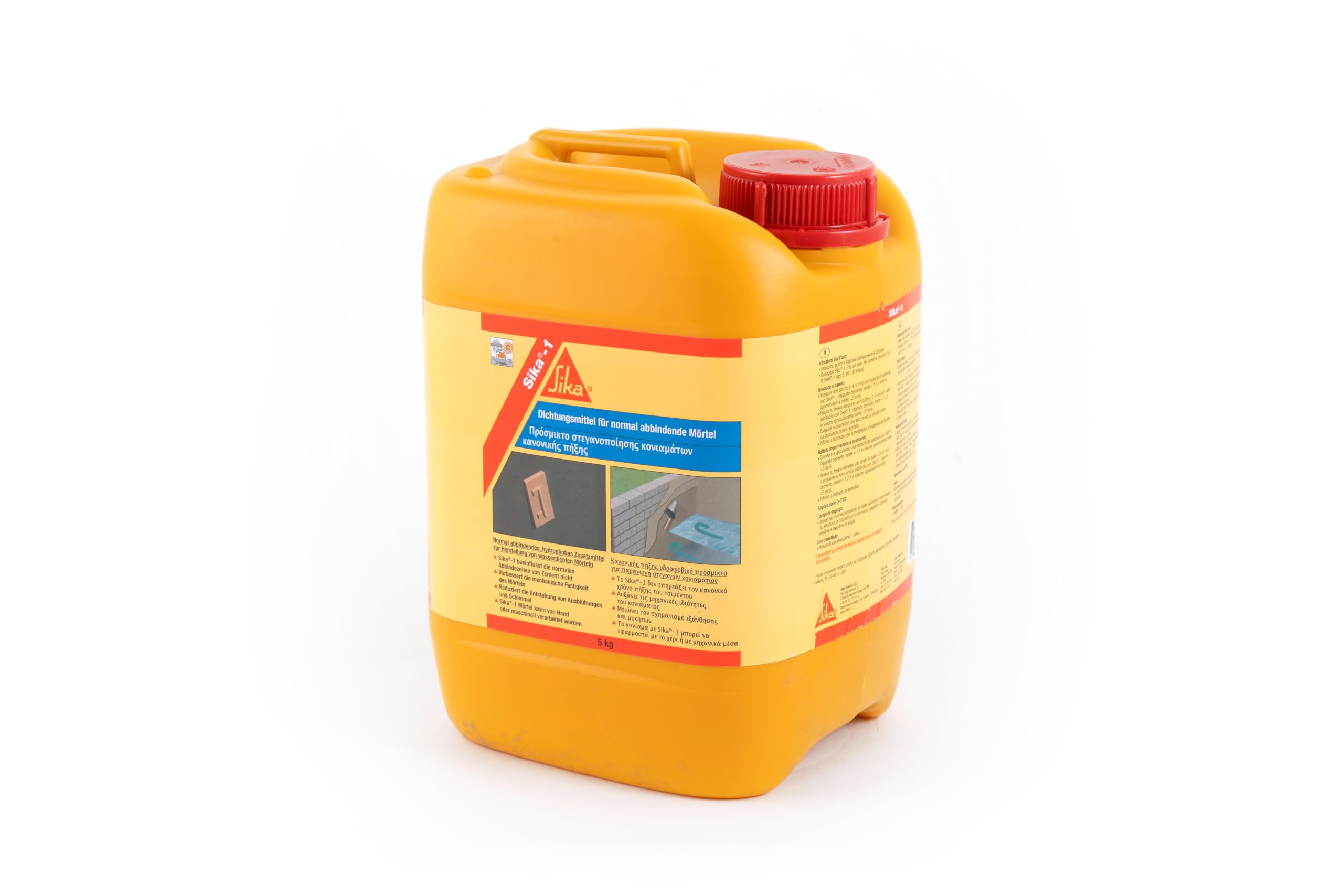SIKA - Additivo impermeabilizzante liquido - Sika-1 - Giallo - 5kg