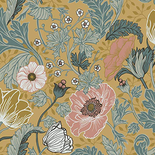 A-Street Prints 2948-33002 Anemone Floral Papel pintado, 52 cm x 10 m, mostaza Cover