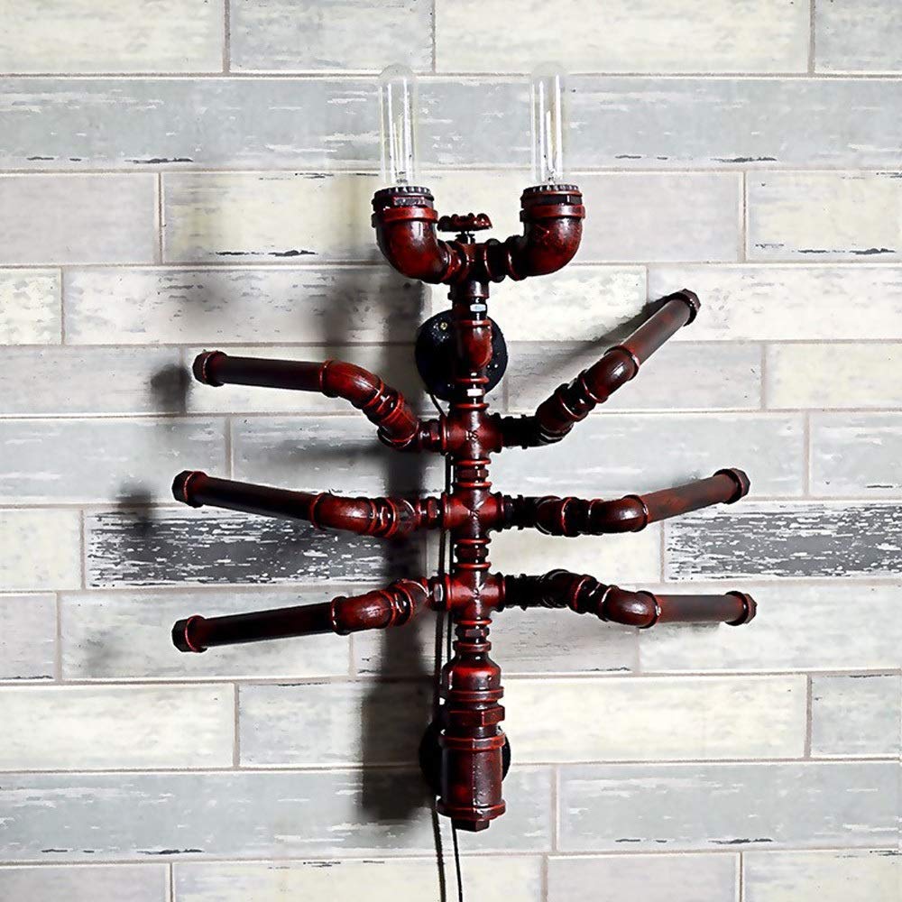 Lámpara de Pared de tubería de Agua de Hierro Forjado Retro, luz de Pared Decorativa de Hormiga DIY Creativa, Bar, cafetería, Restaurante, decoración de Pared, Aplique, Escalera, Pasillo, Pasillo,