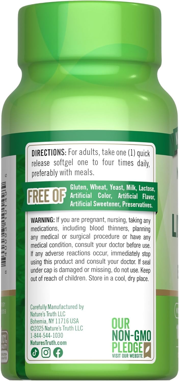 Nature's Truth Norwegian Cod Liver Oil Dietary Supplement - 100 Softgels, Pack of 6