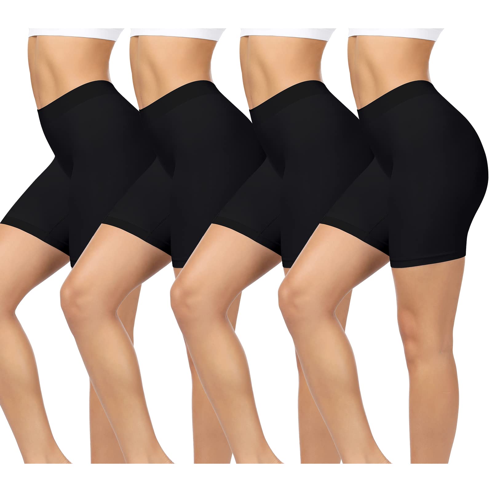 BESTENA 4 Pack Slip Shorts for Under Dresses Women Soft Anti Chafing Shorts