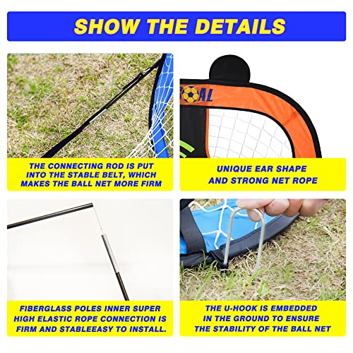 Somiso Soccer Goals For Backyard Set Foldable Portable Pop Up Soccer Goal Net With Aim Target And 8 Agility Training Cones, For Games And Training For Backyard For Kids And Teens #TOP1