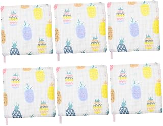 Totority Baby Wipes 6pcs Skin-Friendly Square Portable Cotton Towel Cotton Washcloth Baby Handkerchief Newborn Washcloth Baby Towel Bath Towels