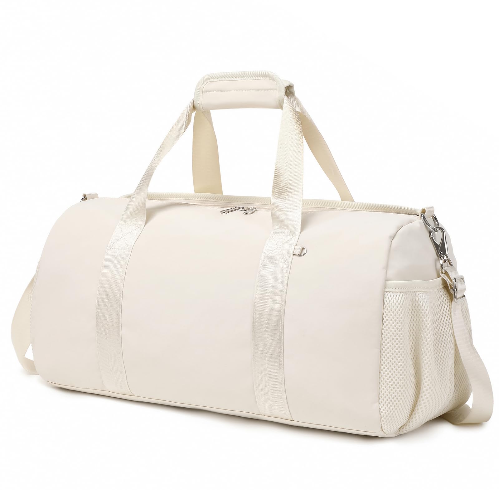 Dance Bag for Girls Ballet Bag Gym Bag Sports Travel Duffle Overnight Weekender Bag Water Resistant Yoga Bags with Shoes Compartment Beige