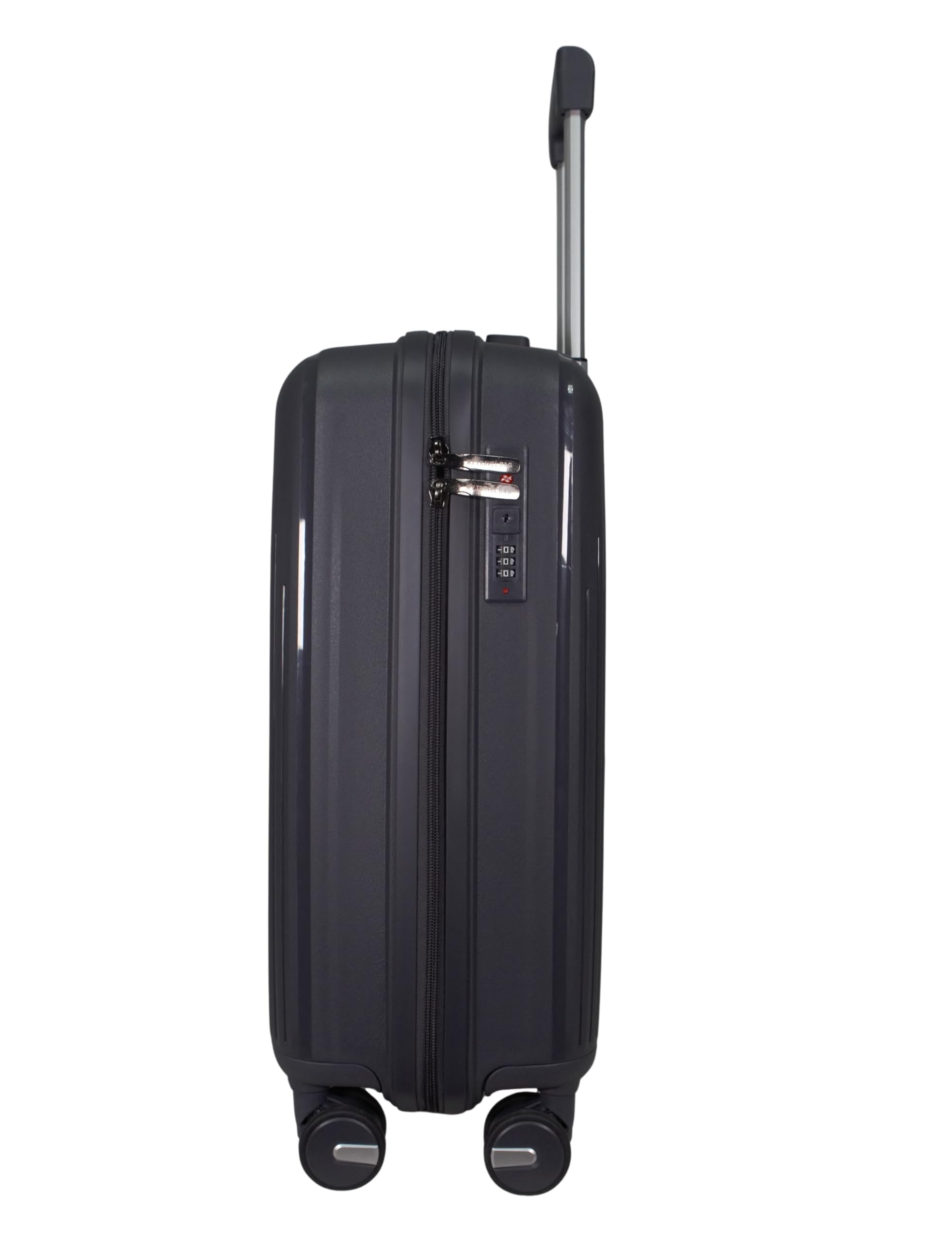 Hartschalen-Koffer Trolley Reisekoffer (Handgepäck-Mittel-Groß-Set) 4 Doppel-Rollen (Anthrazit, Großer Koffer (75cm))