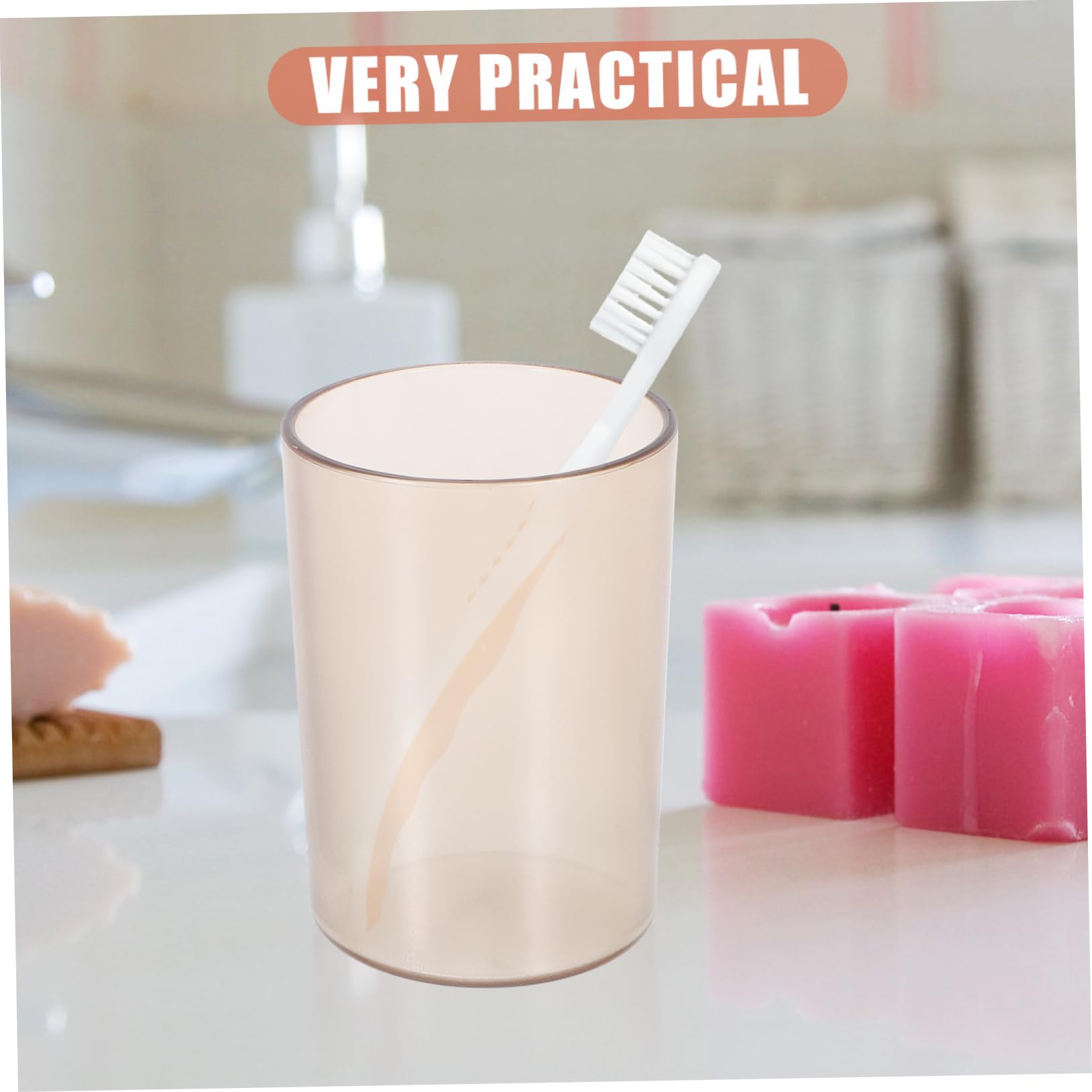 PRETYZOOM 4 Set Tazza dello Spazzolino da Denti Tazze da caffè Trasparenti Dentifricio Titolare Biberon Spazzolino da Viaggio Frullato Coperchi delle Tazze Distributore Plastica 4 Pezzi * 4