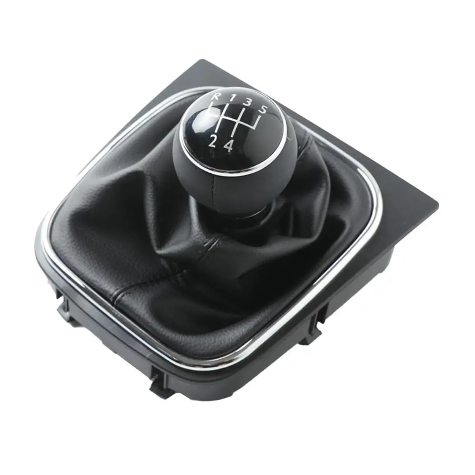 KUNYOS Leather Gear Knob for Golf 5 6 for Jetta MK5 MK6 Car Stick Lever Shifter Handball with Gaiter Boot Cover 5/6 Speed Gear Shift Knob(5-Speed)