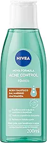NIVEA Tônico Facial Acne Control 200ml - Ajuda a controlar a oleosidade, não obstrui os poros, remove células mortas, reduz a vermelhidão e hidrata a pele acneica