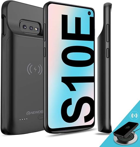 NEWDERY Funda de batería mejorada para Samsung Galaxy S10E Qi compatible con carga inalámbrica, 4700 mAh, delgada, recargable, portátil, extendida,