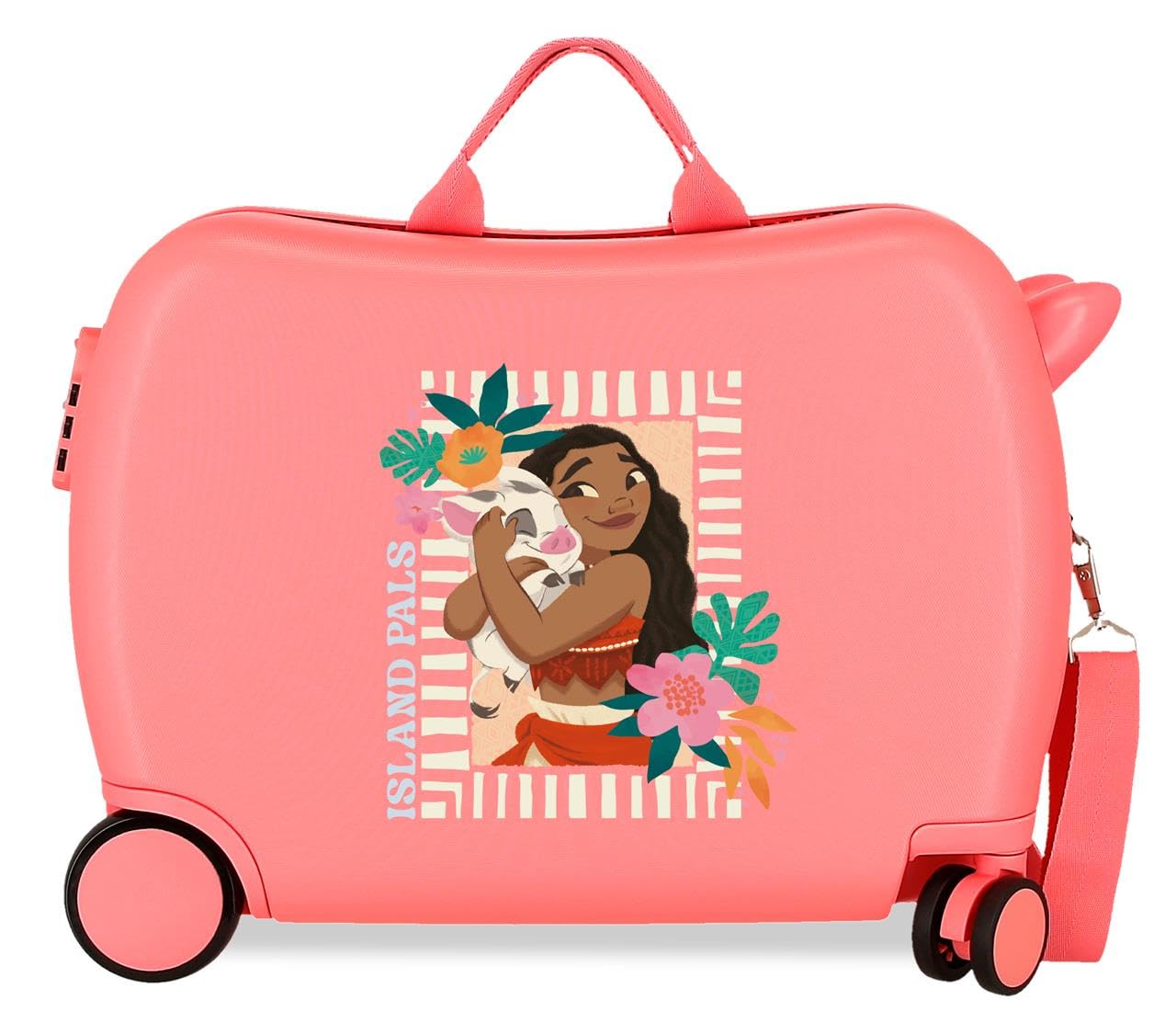 Joumma Disney Vaiana Sea Vibes walizka dziecięca koralowa 50 x 38 x 20 cm sztywne tworzywo ABS boczne zapięcie szyfrowe 34L 2,1 kg 2 koła podwójne bagaż podręczny