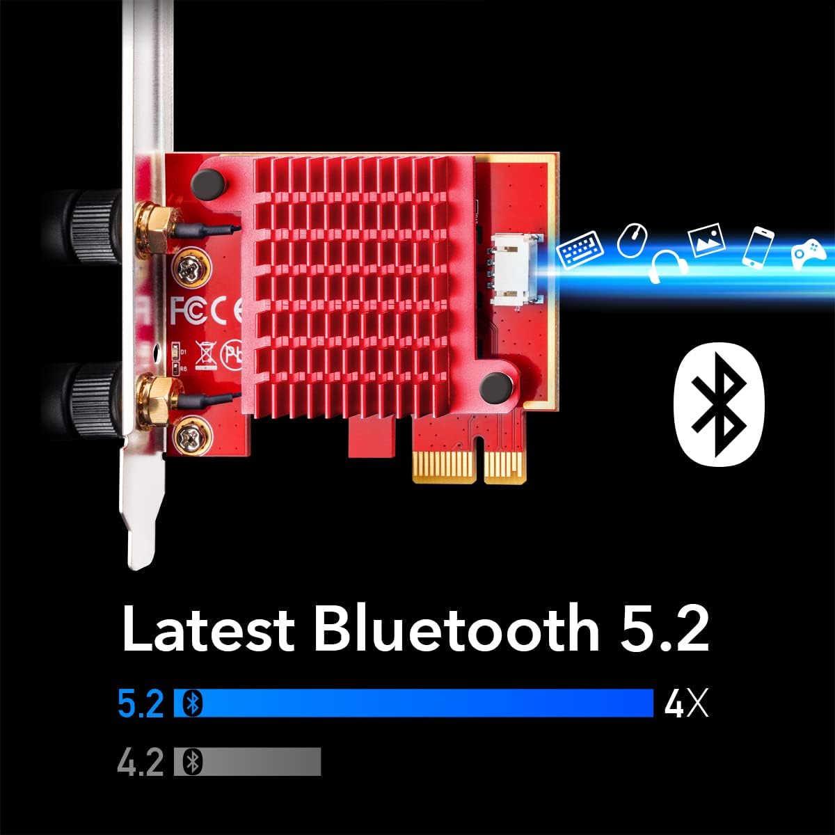 ❤ Crazy Deals Cudy AX5400 Wireless WiFi 6 WiFi 6E PCIe Card for PC, Bluetooth 5.2, AX210, 2402+2402+574Mbps Speed, Bluetooth 5.2/5/4.2/4.0, 802.11ax/ac/a/b/g/n, Windows 10/11 64-bit Only, WE3000S V2