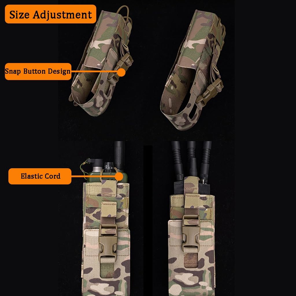 Funda de Radio Universal táctica Bolsa de Radio， MOLLE Ajustable Walkie Talkie Bolsa de Radio Holder para Chaleco táctico, Funda de Nylon para Radio(1PCS-BCP)