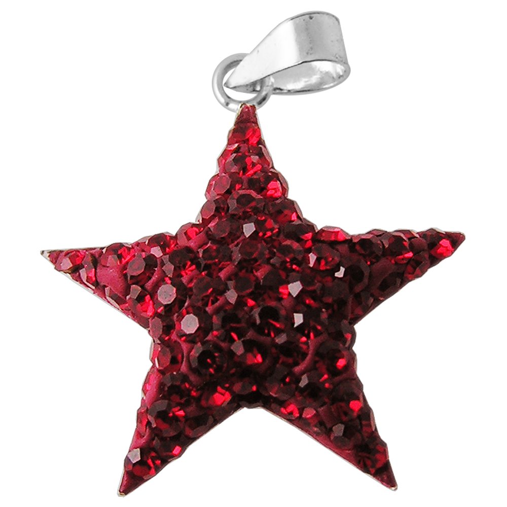 Multi Crystal Stone 925 Sterling Silver Star Pendant Jewelry