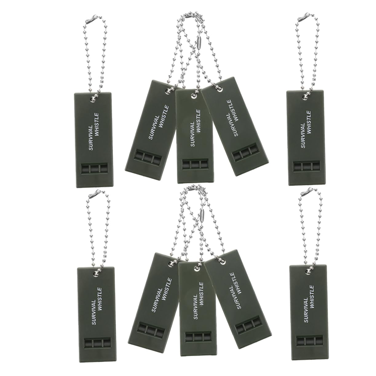 Sosoport 10Pcs Survival Signal Whistles for Hiking Camping Boating Fishing High Pitched Sound for Earthquake Rescue and Outdoor Safety