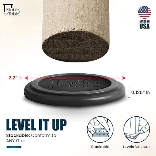 Miniatura 4 de Paquete de 6 niveladores y elevadores de muebles, agarre antideslizante para suelos de madera dura, protector de suelo, almohadilla apilable para