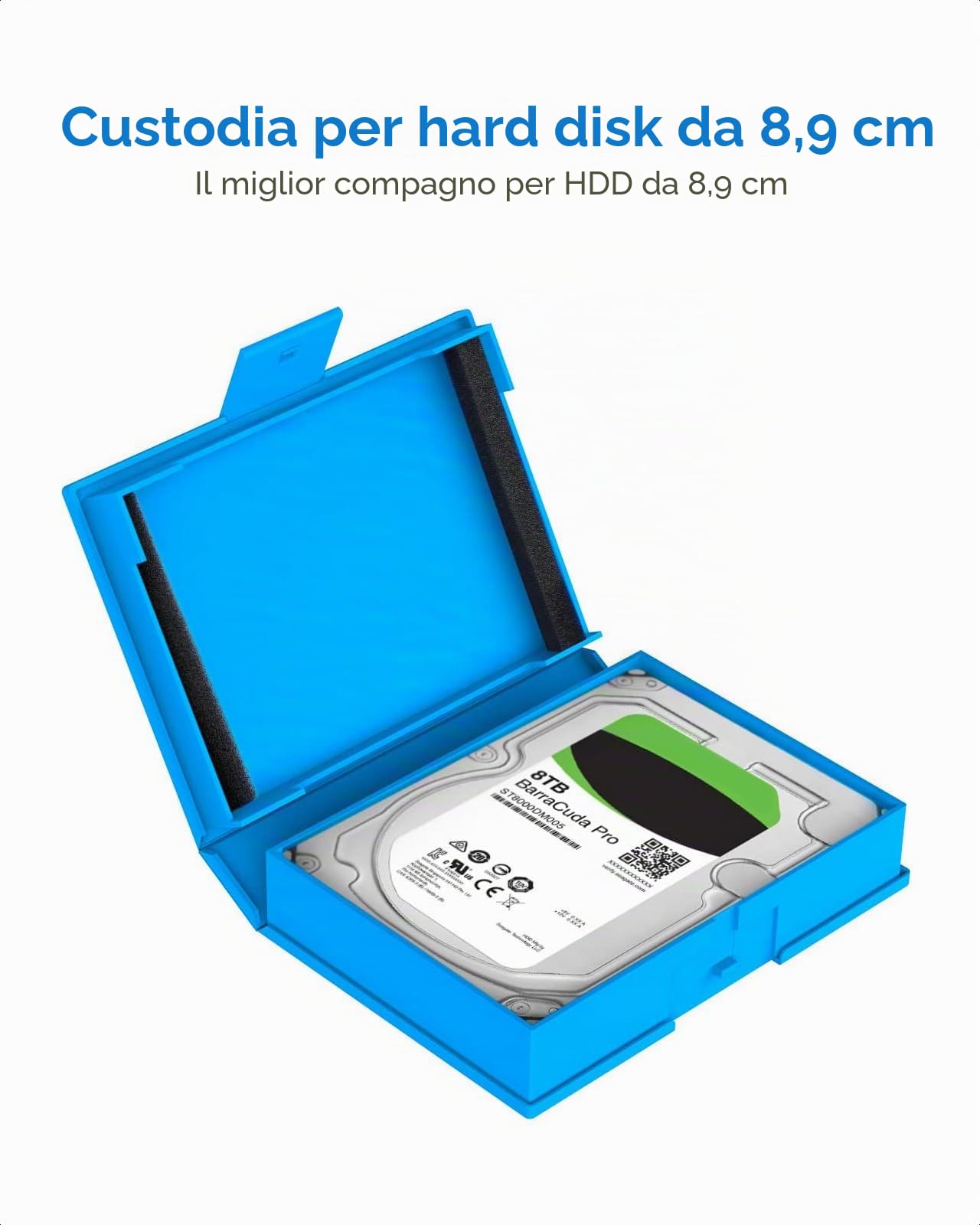 Inateck Scatola custodia protettiva per Hard Drive Dischi Rigidi da 3.5 pollici Anti Urto, Anti Statica, Anti Polvere, Scatola per HDD da 3.5”, Pacco da 6, Arancione/Blu/Grigio (HPFx6)