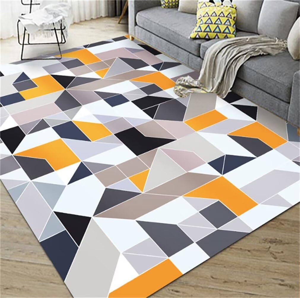 Tapis descente de lit 50x80cm tapis tout doux jaune pour chambre ado et adulte facile d'entretien