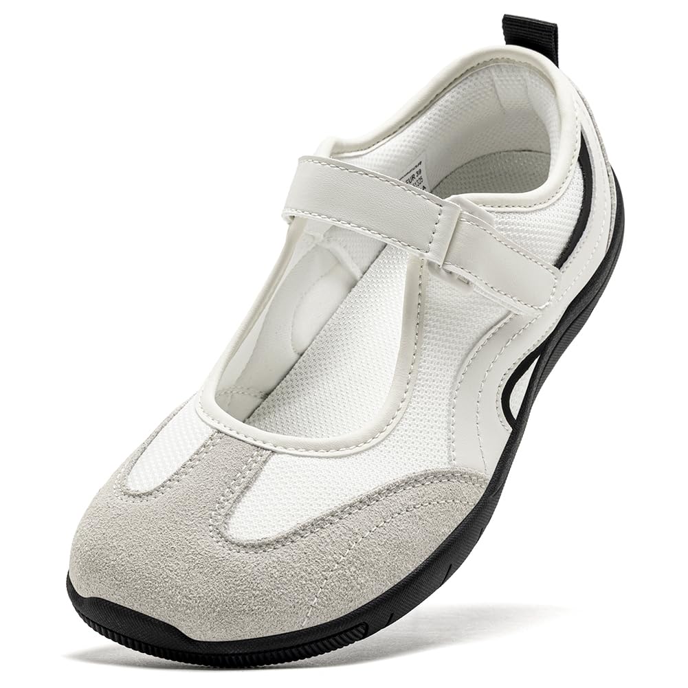 HOBIBEAR Scarpe basse da donna Mary Jane a piedi nudi, con punta larga, senza lacci, comode, da passeggio
