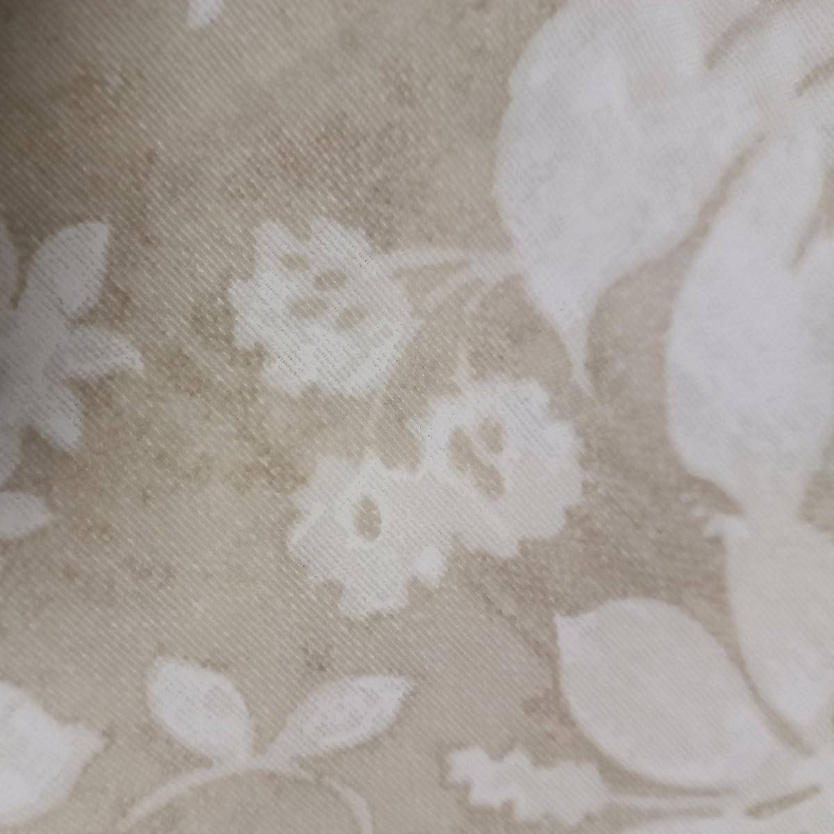 Falda Mesa Camilla Verano Redonda Estampada - Flores y Hojas Natural - Tela Loneta Algodón Oeko-Tex - Hecho en España (Beige, 90 cm Diámetro)