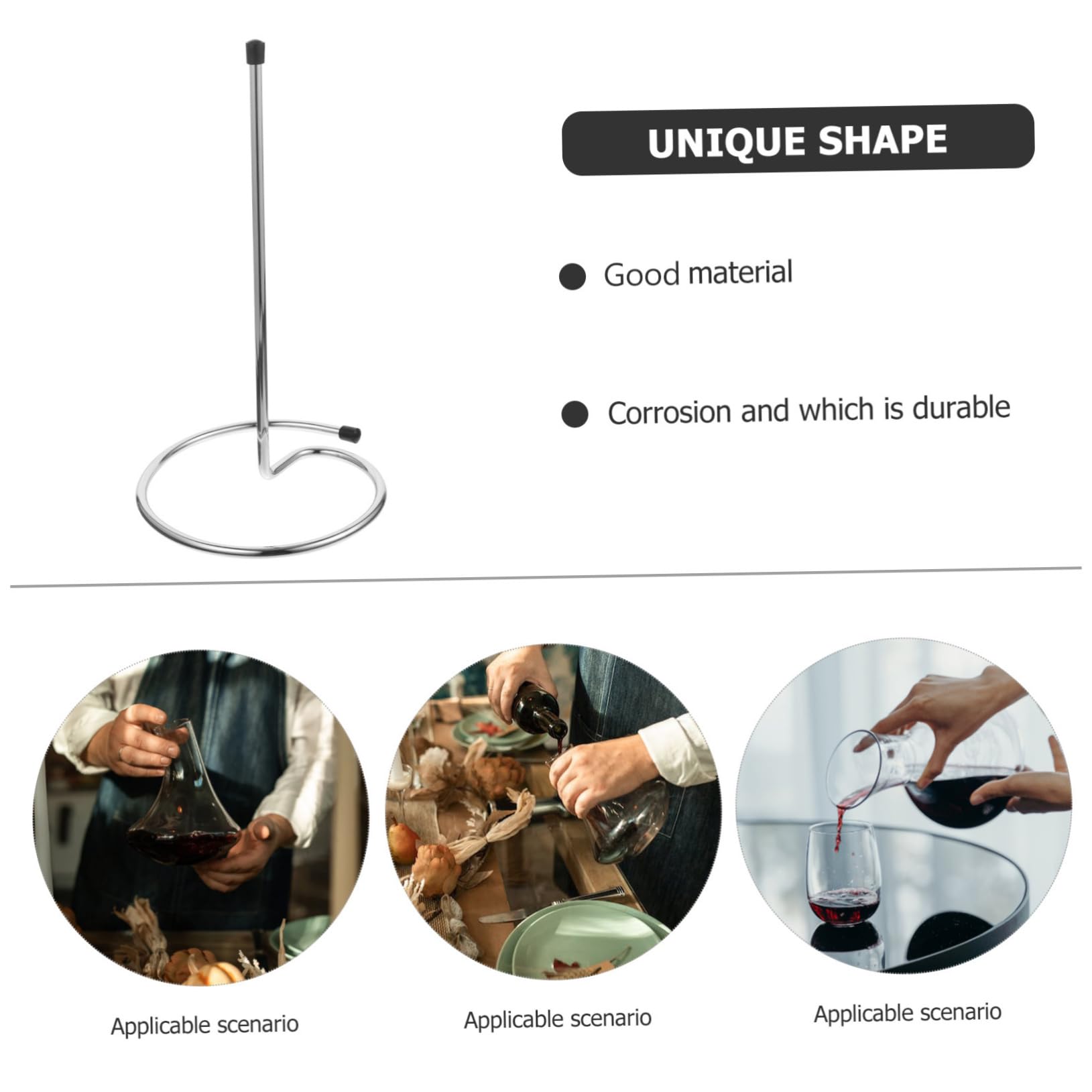 Alipis Support Égouttoir pour Carafe Inoxydable Argenté Acier Vin à 2pcs Carafer Séchoir Rapide Maison et Restaurants