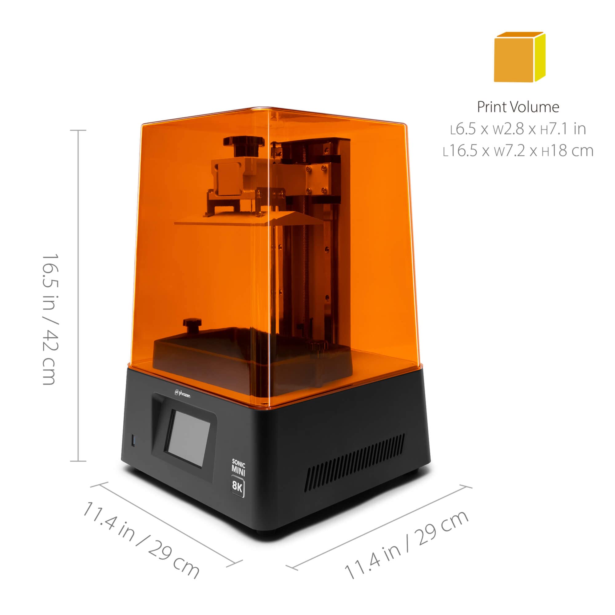 Phrozen Sonic Mini 8K LCD Resin 3D Printer, 7.1” Mono LCD Screen, Highest Resolution of 22 µm and 1152 ppi, Prints Beyond Handcrafted Models, L16.5 x W7.2 x H18 cm Printing Volume