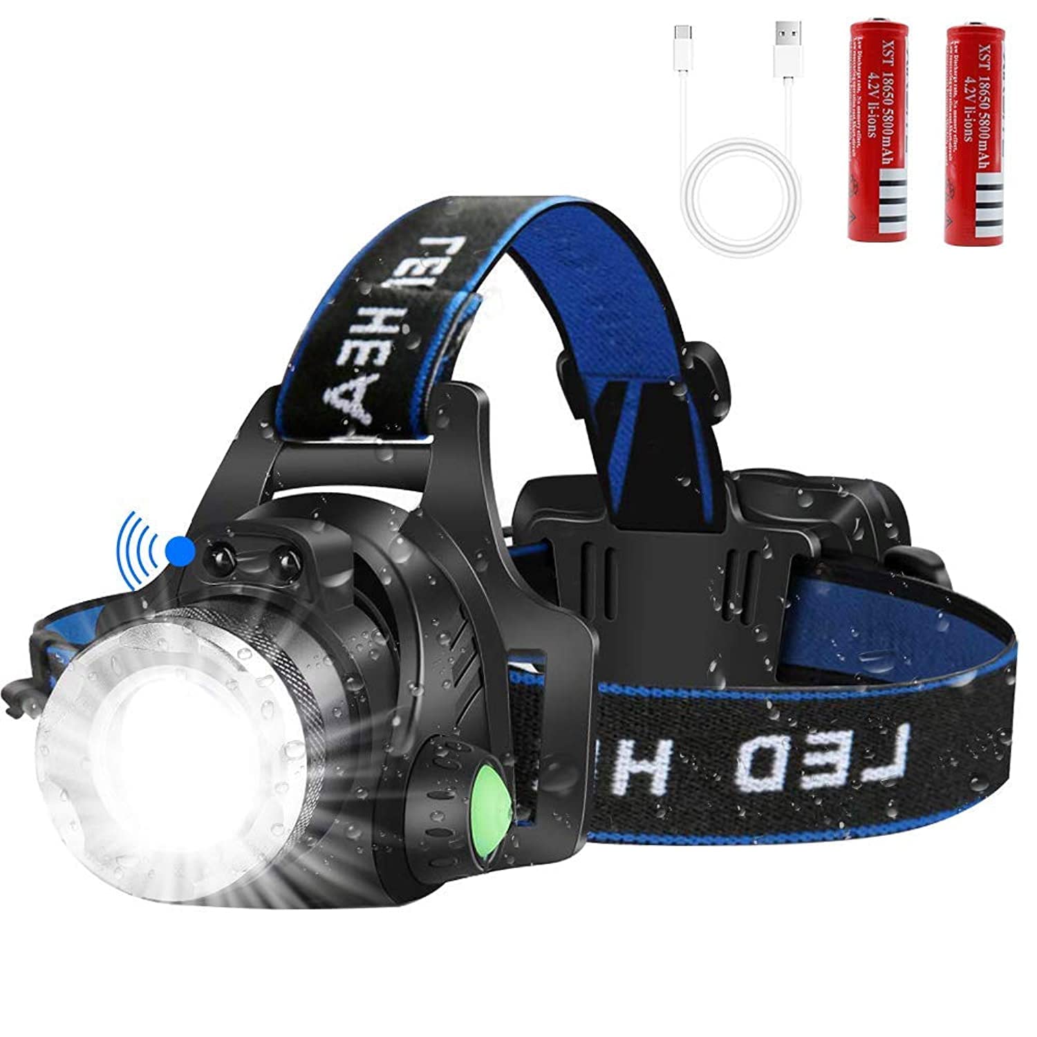 LED Headlamp Flashlight, Motion Sensor USB Rechargeable Led Headlights, Super-Bright Cree T6 LED Waterproof Head Torch With 4 Modes, Induction Adjustable Work Head Lamp for Camping, Fishing, Running (B0814SJ7GT) Amazon Price History, Amazon Price Tracker