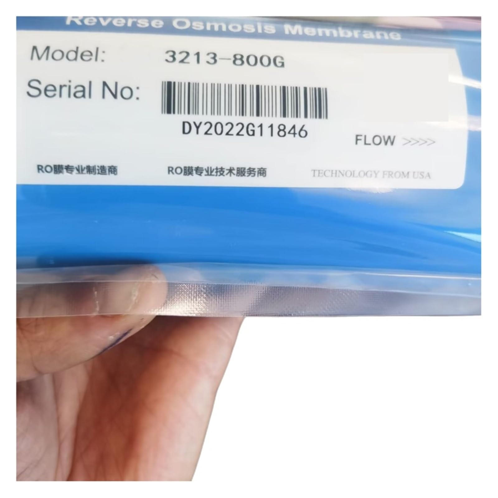 Reemplazo de filtro de membrana de ósmosis inversa de 800 GPD 3213-800G for purificador de agua de cocina Debajo del fregadero