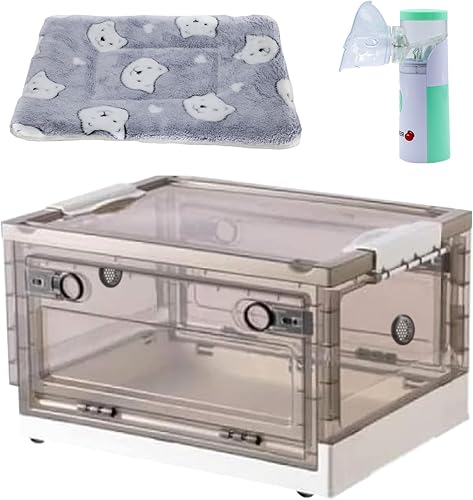 TML Incubadora para cachorros recién nacidos, caja de oxígeno para atomización de mascotas para perros y gatos, Nncubator para mascotas con kit de