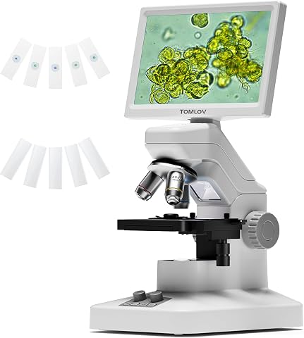 TOMLOV DM301 Max Microscope for Kids, Students, Adults with 7" Screen, 1200X Mag