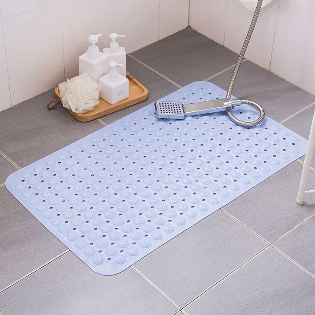 Alfombrilla de ducha de PVC antideslizante ecológica – Alfombra de baño suave antideslizante en 9 colores y 5 tamaños, 100 x 40 cm, azul #A para un uso seguro y cómodo