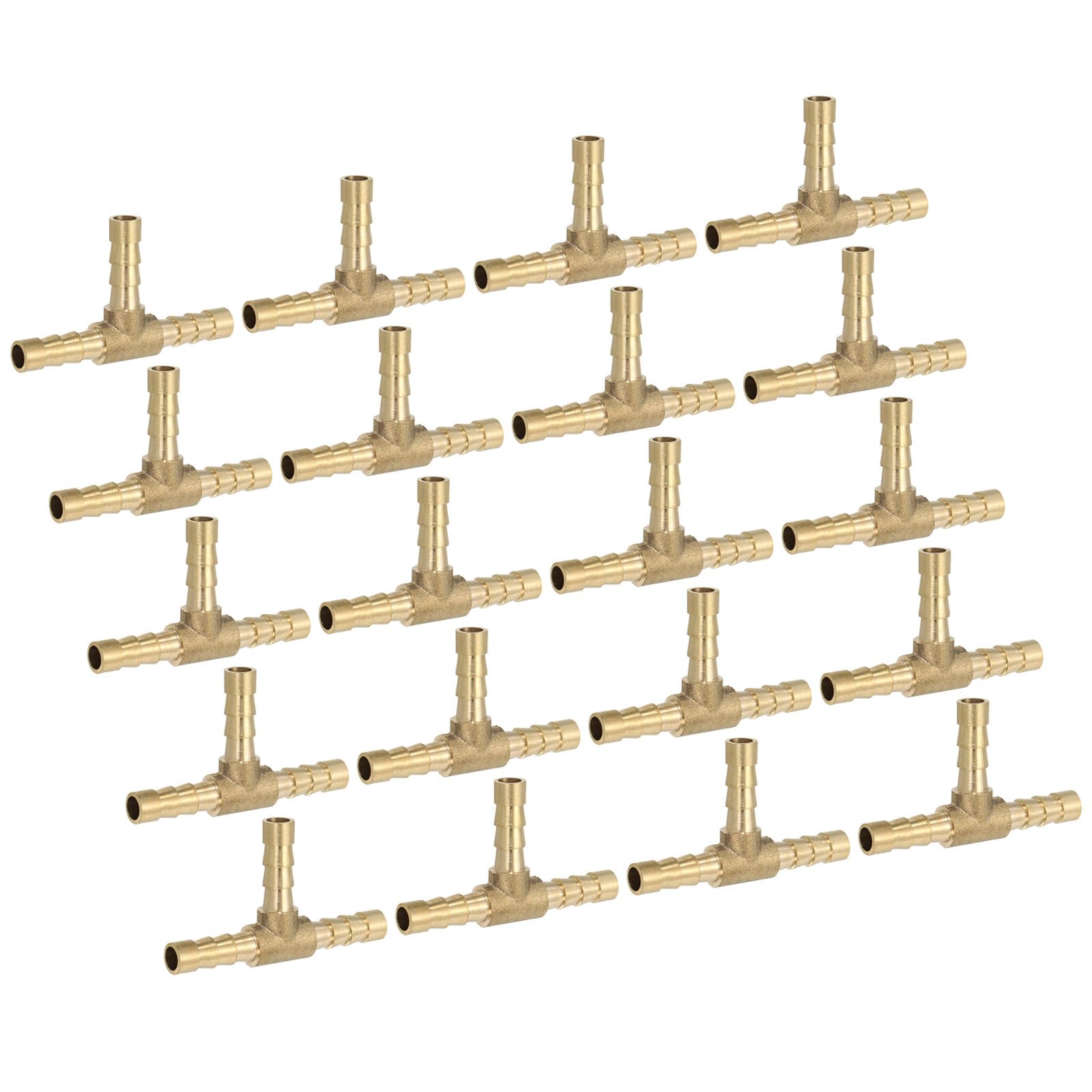 PATIKIL 1/2" Brass Tee Hose Barb Fitting, 3 Ways Union Intersection T Shape Barbed Split for Air Water Fuel Gas Liquid, Golden — view 24