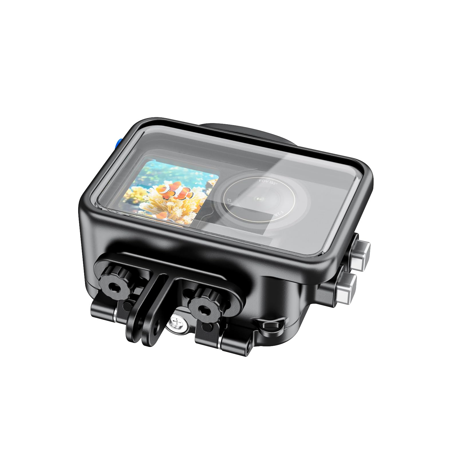 Sea frogs Carcasa de aleación de aluminio impermeable para cámara de acción DJI Osmo Action 6/5/4, funda impermeable subacuática, resistente a los golpes y a la presión (profundidad del agua 200 m)