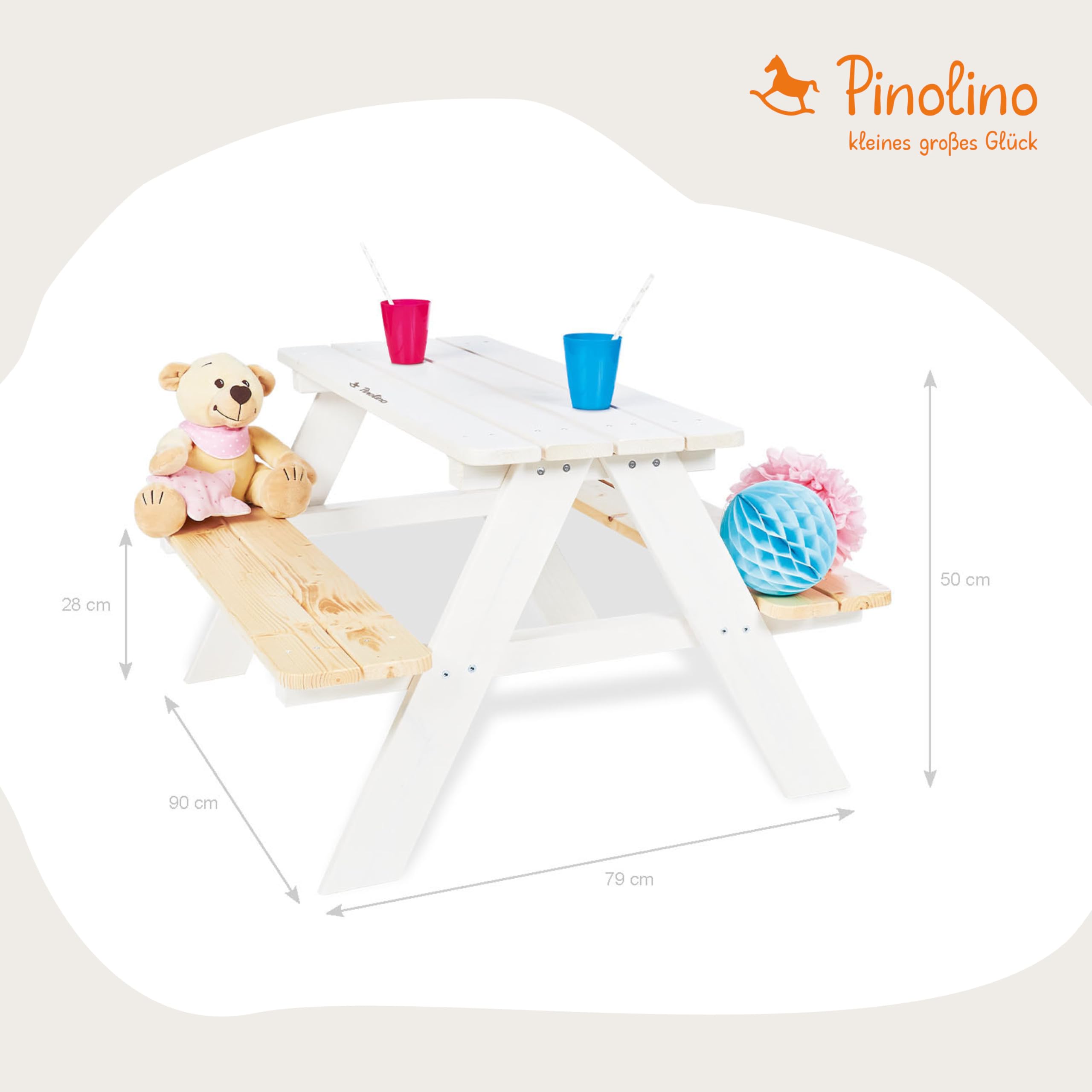 Pinolino 201611 Set di seggiolini per bambini «Nicki for 4', bianco
