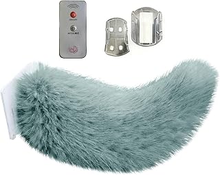 Remote Control Electric Car Tail - Fuzzy Wagging Tail Accessory (Green) | Remote control fuzzy wagging tail for cars; easy install, realistic faux fur motorized tail; trunk/bumper bracket; cosplay,