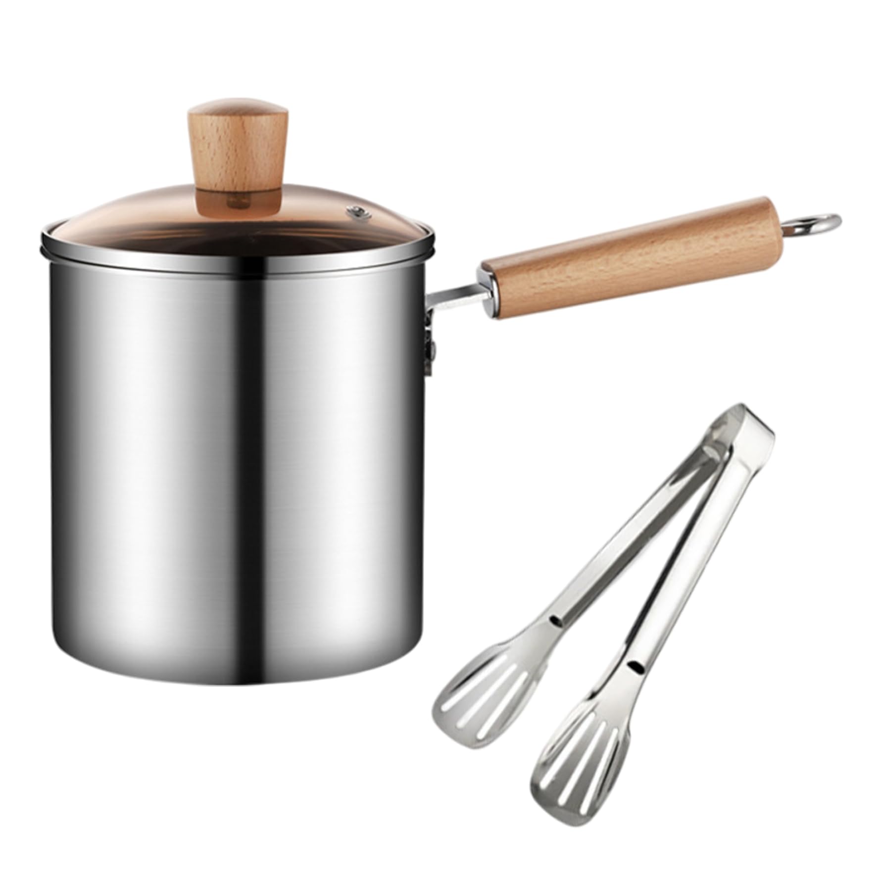Poêle à frire en acier inoxydable 3L avec panier de drainage