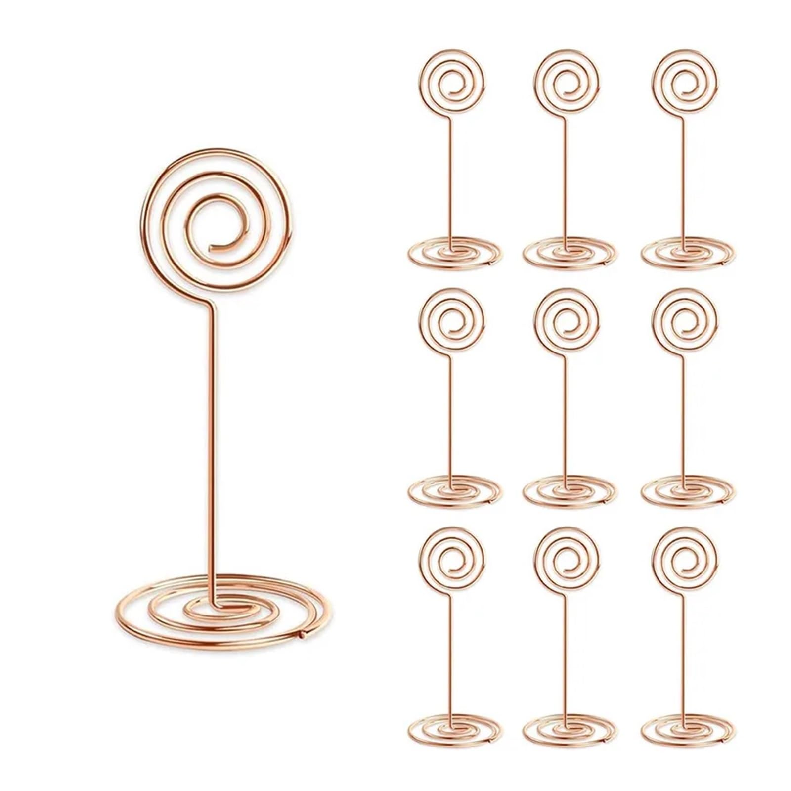 QMDSNFB Table Number Holders 10/20 Pcs Round Heart Star Shape Photo Holder Stand Table Number Holder Place Card Paper Menu Clips for Wedding Party Decor(Round-Rose Gold,20pcs)