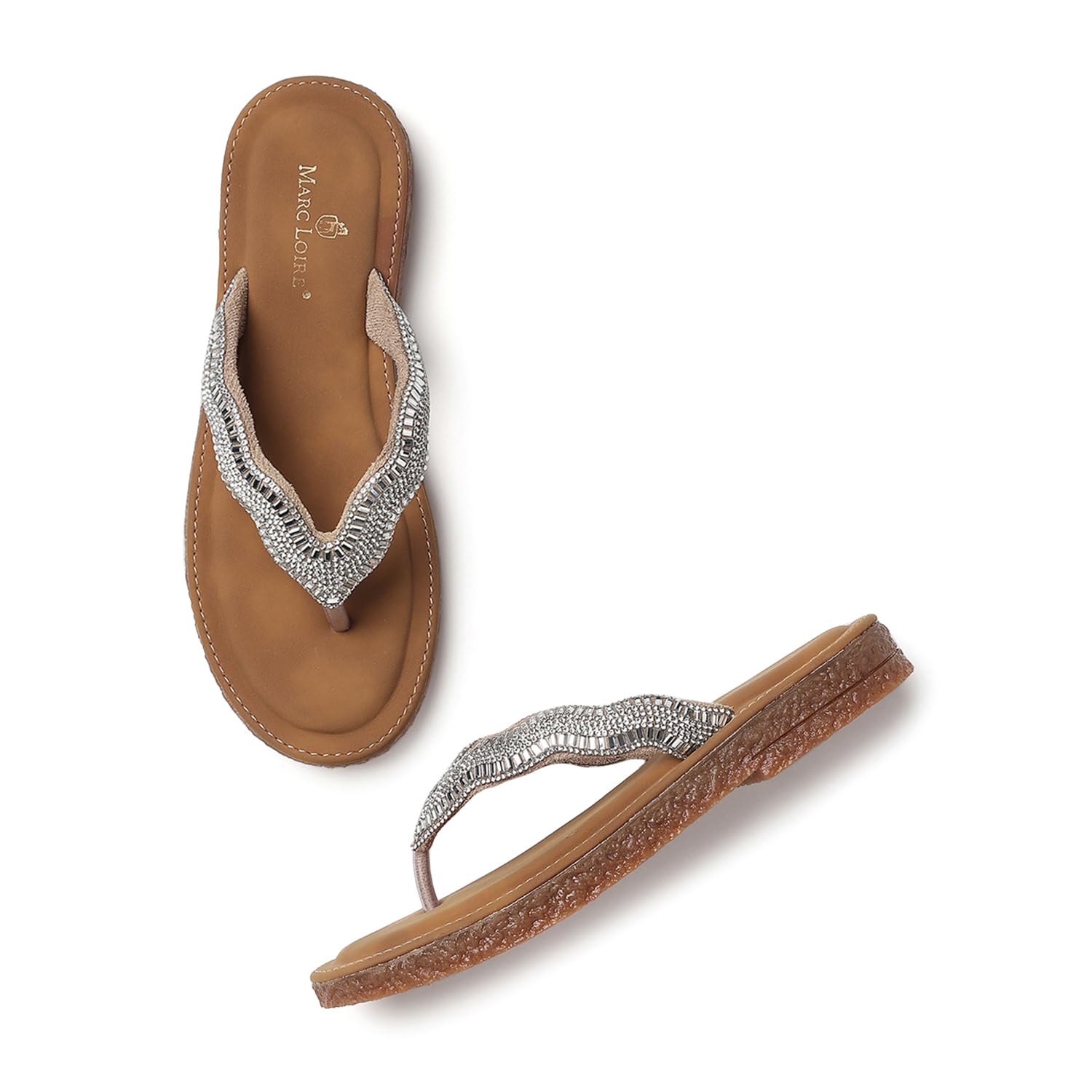 Women Smart Casual Embellished Slip-On Open Toe Flats | Fashion Sandals with Comfortable Sole-image-32