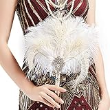 Material: Dieser Vintage Bouquet Fächer ist aus Strass, Satin Band, Holzgriff und wunderschönen dicken Federn gefertigt.