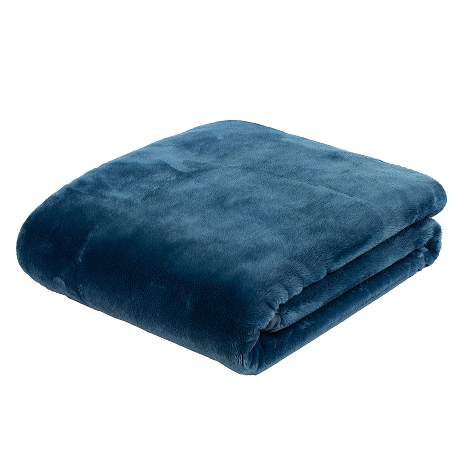 Gözze - Premium Cashmere-Feeling Wohn- und Kuscheldecke, 500 g/m², 130 x 170 cm - Blau