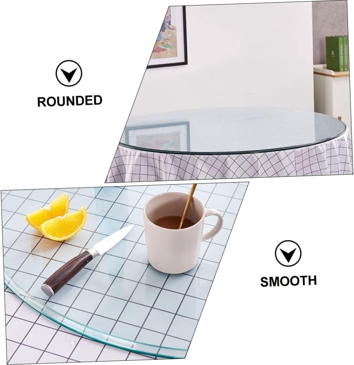 BESTOYARD Thickened Tempered Glass for Tea Table Round Smooth Edges Easy to Clean Home Glass Table Top