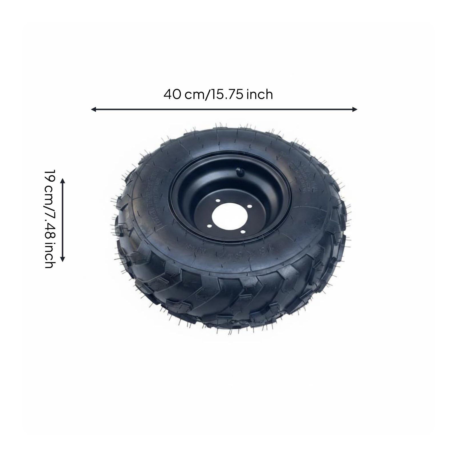 Pneumatico Fuoristrada Kart Ruota 16x8-7 Copertone Cerchio Assemblaggio Struttura Senza Camera per Manutenzione Semplificata Presa su Sabbia E Adatto, Cerchio Nero A Quattro Fori