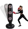 Bolsa de Boxeo con Soporte para Adultos, Kizcmvre Bolsa de Boxeo Inflable Independiente de Uso Pesado, Equipo de Entrenamiento para Mujeres Hombres, Bolsa de Boxeo de Pie (Negro) 2