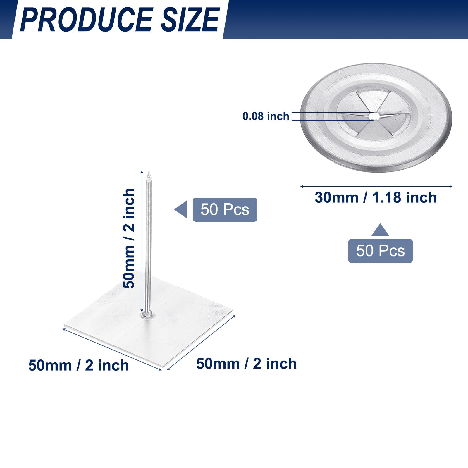 PATIKIL 50mm Self Stick Insulation Pins - Image 2