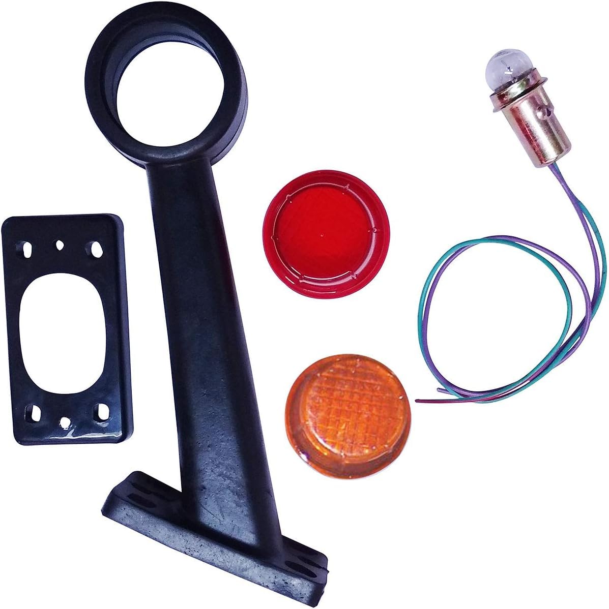 Indicatore di Gambo Laterale in Gomma Luce, Contorno Lampada 12v Compatibile per Camion roulotte Kenworth Peterbilt Freightliner Western Star Trucks semirimorchi Confezione da 4 (Ambra/Rosso)