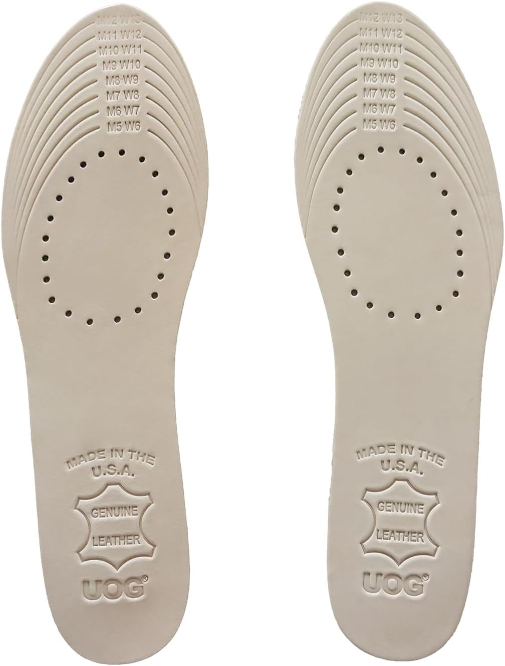 UOG (United One) Genuine Cowhide Leather Insoles for Men & Women – Ultra-Thin, Odor-Free Fit with Black Diamond Carbon | Trim-to-Fit for Dress Shoes &