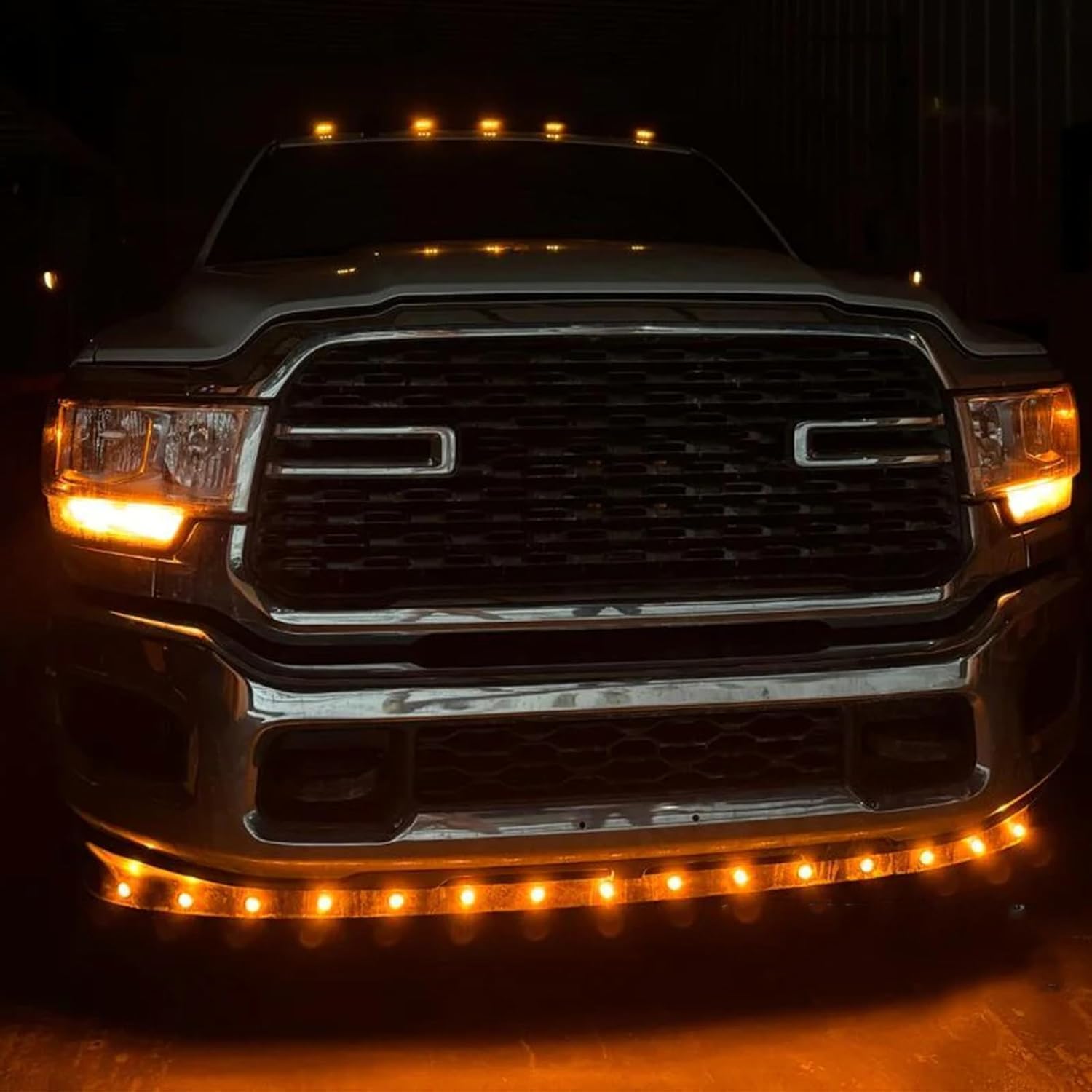 Solar Powered Cab Lights for Trucks, Battery Operated No Drill Installation, Waterproof Motion Sensor LED Lights, Auto On/Off Vibration Activated Safety Lights for Pickup Trucks RV SUV