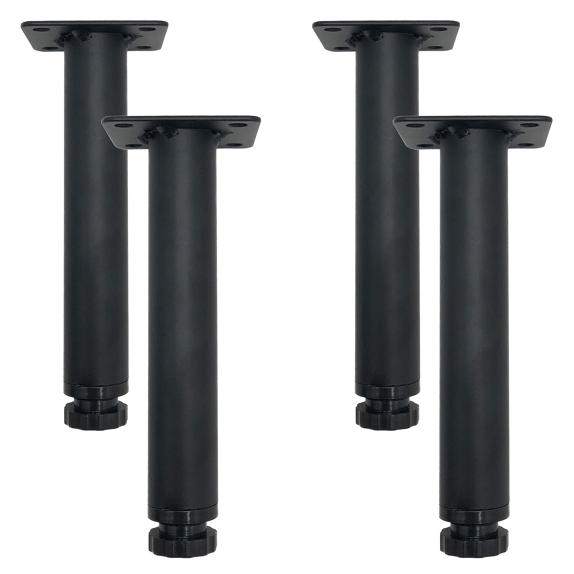 Patas de gabinete de metal negro con tornillos para renovación de muebles